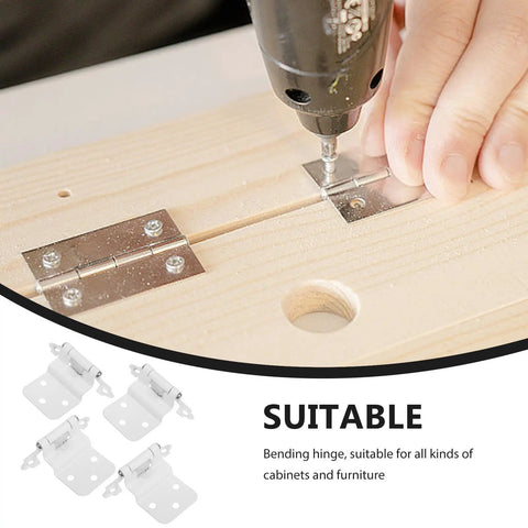 Self Closing Cabinet Hinges With Spring For Kitchen Cabinets White Powder Coated Iron Soft Close Dampers Four Pieces being installed