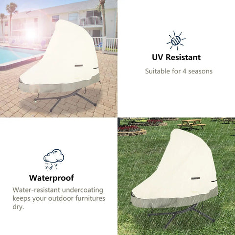 73 Inch Patio Hanging Chaise Lounge And Stand Cover Keeps It Dry 600D Heavy Duty Waterproof Outdoor Hammock Chair Swing Cover