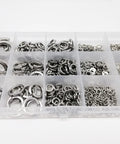 1035-Piece Stainless Steel Split Lock Washer Set With M1.6 Through M16 Sizes, 304 Grade Stainless, Heavy-Duty Assortment Kit To Prevent Nuts And Bolts From Loosening Under Vibration, Includes Elastic Gasket, Great For Auto, Bike, And DIY Projects. assorted stainless steel split lock washers in organizer case