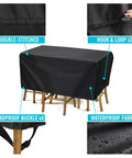 Heavy Duty Waterproof All Weather Patio Furniture Cover For Rectangular Table Chair And Sofa Set 67 Inches with features