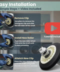 Easy installation steps for Pro Grade Dryer Repair Kit for LG and Kenmore Includes Drum Roller Assembly 4581EL2002C