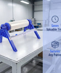 Plastic Wrap Dispenser With Cutter For Tabletop Use Easy Stretch Film Wrapping Machine Manual Packaging Tool in blue