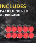 Pack of 10 Red Energy Saving LED Indicator Light 110V AC DC 20mA Panel Mount For Industrial Equipment 16mm Mounting Hole