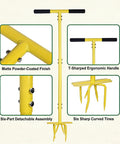 Hand Tiller Cultivator With Steel Garden Claw for Easy Soil Loosening And Weeding in Flower Beds Raised Beds and Planter Boxes