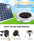 12 Pack 8 LED Solar Garden Lights Outdoor Waterproof IP65 Disk Landscape Pathway Yard Deck Walkway Warm White Rechargeable Solar