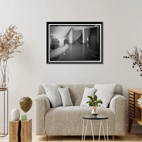 Vintage Framed Print Of Wilson Dam And Hydroelectric Plant With Turbine And Generator Spanning The Tennessee River In Muscle Shoals Alabama A Library Of Congress Archival Wall Art For Home Decor And History Buffs