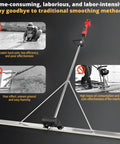Pro Grade Cordless Concrete Screed Vibrator With 59 Inch Stainless Steel Straight Edge Board, showcasing smooth finishing efficiency.