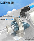 Male Elbow Push To Connect Fittings 12Mm Tube OD X 3/8 Inch NPT Thread Copper And Plastic installed on pneumatic tank