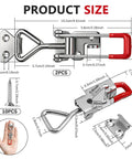 Diagram of Two Pack 4001 Toggle Latch Clamp With Lock Hole In 304 Stainless Steel Adjustable Draw Latch Holds 330 Lbs Heavy Duty.