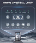 LED control panel of Boss Level Under Counter Ice Maker With 200lbs Per Day Output, 96 Clear Ice Cubes Per Cycle, Quick 7 To 14 Minute Freeze, Stainless Steel Commercial Ice Machine For Cafe Bar Restaurant And Beverage Shops.