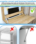 Heavy Duty Gas Struts 150N 33LBS For Drop Down Doors And Loft Hatch Soft Close Pneumatic Lift Spring installed on desk.