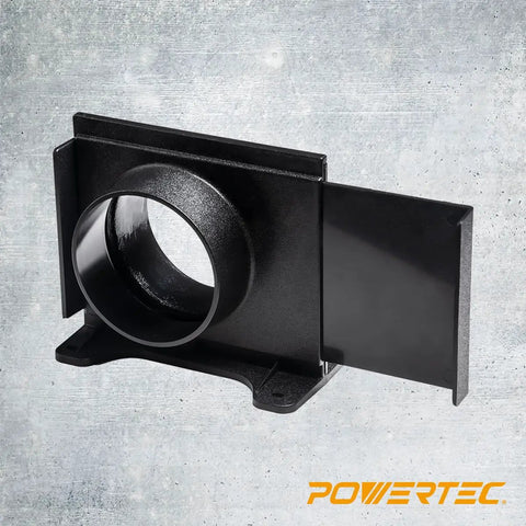 Built Tough 4 Inch Wall Mount Blast Gate With Bracket For Dust Collector, Pack Of Two, showcasing a black ABS duct valve with slide action.