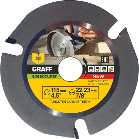 SpeedCutter Four And One Half Inch Wood Carving Disc For Angle Grinder Circular Saw Blade For Cutting Sculpting And Shaping With Seven Eighth Inch Arbor 115mm All In One Woodworking Tool For Fast Smooth No Hassle Cuts