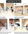 Heavy Duty Door Moving Kit With Dual Wheel Dolly, Upgraded Load Capacity, Adjustable From 0.8 To 2.3 Inches, Sturdy Steel Construction, Smooth Rollers For Transporting Doors Of All Types, Silver shown during installation with labeled steps