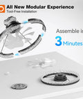 Versatile 20 Inch Low Profile Ceiling Fan With Smooth Dimmable Light And No Sweat Smart Remote Control Knockout Fandelier parts for tool-free assembly.