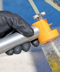 Oil Sampling Pump That Makes Oil Analysis Quick And Safe No Fuss Vacuum Release Valve For Spill Free Sampling fits hose in use