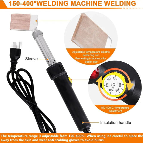 Premium PU Round Belt Welder Kit With Adjustable Temp Control Hot Melt Connector For V Belts Electric Soldering Iron Plus Butt Scissors Set Made For Sweet Diy Fire Runs And Serious Industrial Grinds In Your Shop Right Now. Adjustable 150-400°C handle
