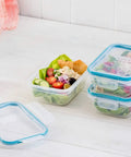 Total Solution Five Pack Three Cup Food Storage Containers With Leakproof Airtight Lids Rectangular Style on kitchen counter