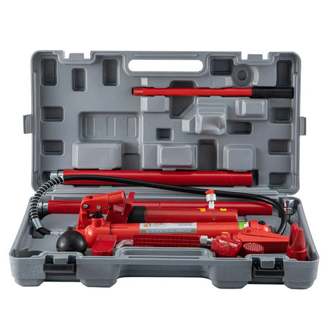 Heavy Duty 6 Ton Porta Power Hydraulic Jack Kit Featuring Complete Auto Body Frame Repair Setup With Smooth Push Pull Straightening Ram Built Tough For Daily Garage Muscle