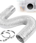 12 Ft Flexible Aluminum Dryer Duct with Clamps 4 Inch Vent Hose for Indoor and Outdoor Ventilation Insulated Air Ducting Tube Silver