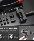 Chain Breaker Rivet Tool Kit For Motorcycles And ATVs Chain Link Cutter Roller Chain Connecting Puller Chain Alignment Guide