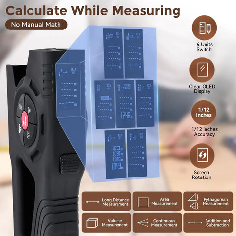Hella Precise 393Ft Digital Tape Measure And 3 In 1 Laser Ruler With 16 Ft Steel Blade For No Sweat Area Volume Pythagorean Readings Built Tough For Diy Crews And Job Site Renos