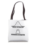 Hella Funny Math And Statistics Ghost Print Canvas Tote Bag featuring Normal Versus Paranormal Distribution joke white fabric