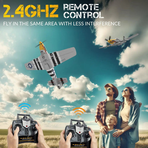 P51 Mustang RC Plane With Brushless Motor, 4 Channel Flight, XPilot Stabilizer For Easy, Smooth Control, 500mm Wingspan soaring