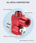 2 Pack 1/4 Inch NPT Swivel Air Hose Fittings, 360 Degree Rotation For No-Kink Performance, Leak-Free Quick Connects With MNPT Plug shown