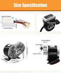 Size specifications for Turn Your Ride Into An Electric Powerhouse With This 24V 250W Dual Wheel Cart Conversion Kit components