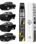 Dodge Ram Diamond Black Crystal Pearl Coat Touch Up Paint Kit 2 In 1 Car Scratch Remover shown with RAM trucks