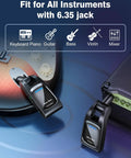 Wireless Guitar System 2.4GHz Six Channel Pro Grade Audio With 24Bit 48KHz HiRes Lossless Sound Transmitter Receiver on guitar
