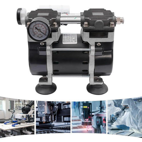 Heavy Duty Oilless Vacuum Pump That Runs Like A Dream With 50 Liters Per Minute Output And 150 Watt Pure Copper Motor For No Nonsense Lab And Shop Work Featuring A Solid Pressure Gauge On 110 Volts