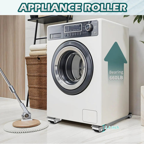 Heavy Duty Appliance Rollers With Adjustable Lifter Extendable Furniture Movers Kit under washer