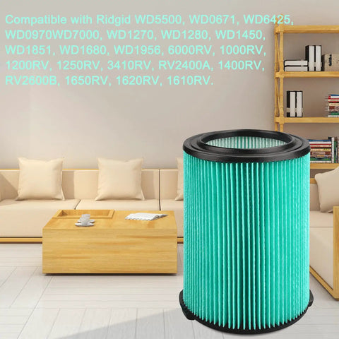 5 Layer HEPA Vacuum Filter For 5 To 20 Gallon Wet Dry Vacuums Fits WD5500 WD0671 WD6425 WD7000 And More in modern living room