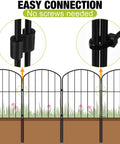 No Dig Garden Fence Kit 24 Inch High Arch Border Panels 10.5 Feet Long 10 Panels With S Clips And Zip Ties Metal Wire Border Fence