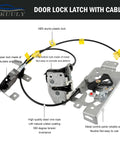 Rear Left Driver Side Door Lock Actuator Latch Assembly With Cable For 2004 To 2008 Ford F150 Extended Cab Pickup Truck showing metal and plastic components.