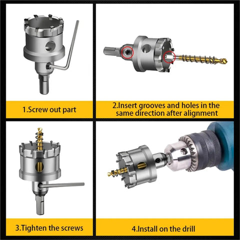 Nailed It With This Badass Sixty Millimeter Carbide Cobalt Steel Hole Saw Drill Bit installation guide with steps.