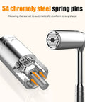 Ultimate Universal Socket Tool Set With Power Drill Adapter 7mm To 19mm Range featuring chromoly steel spring pins
