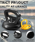 Upgraded DIY Car Dent Puller Kit With 3 Pack Handheld Pullers showing black and yellow pullers with high strength natural rubber