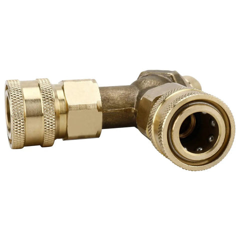 Y Shape Pressure Washer Tee Splitter Brass Quick Connect Three Eighths Inch Fittings Converts One Gun Into Two Power Washers