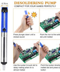Instructions for using desoldering pump in Versatile Soldering Iron Kit With Digital Multimeter 110V 60W Adjustable Temperature Desoldering Pump Solder Stand Screwdriver Tips And Wire For Electronics Repair And Pro Projects.