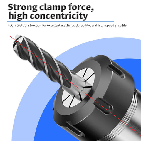 Er25 10mm Spring Collet For CNC Milling And Lathe Tools, Pro Grade High Precision Chuck with 40Cr Steel, strong clamp force