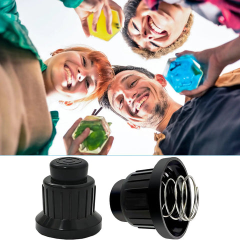 Two Pack AA Battery Push Button Igniter Caps With Spring Replacement for Gas Grills BBQ, showing cap design and spring detail.