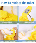 Step-by-step guide to changing roller on Paint Edger Roller Brush Kit With Handheld Edger And Roller For Clean Cut Edges On Walls And Ceilings