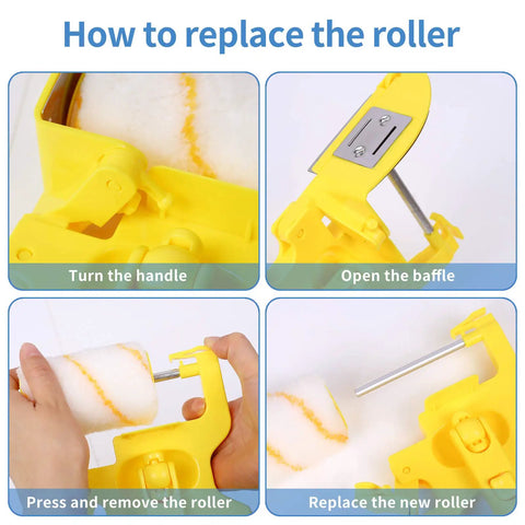 Step-by-step guide to changing roller on Paint Edger Roller Brush Kit With Handheld Edger And Roller For Clean Cut Edges On Walls And Ceilings