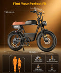 Beast 1500W Fat Tire Electric Bike With 48V 20Ah Battery dimensions and specs, black, with basket, full suspension, all-terrain.