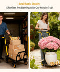 Heavy-duty folding hand truck cart transporting boxes and flowers