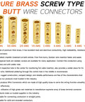 Top Shelf 12 To 10 Awg Screw Style Wire Butt Connectors And Mechanical Splice Kit with pure brass connectors for automotive use.