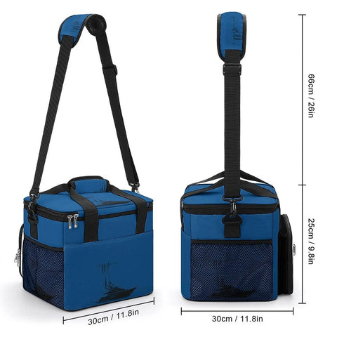Nautical Style Insulated Cooler Tote For Travel And Picnics Large Lunch Bag with adjustable strap and leak proof Oxford material